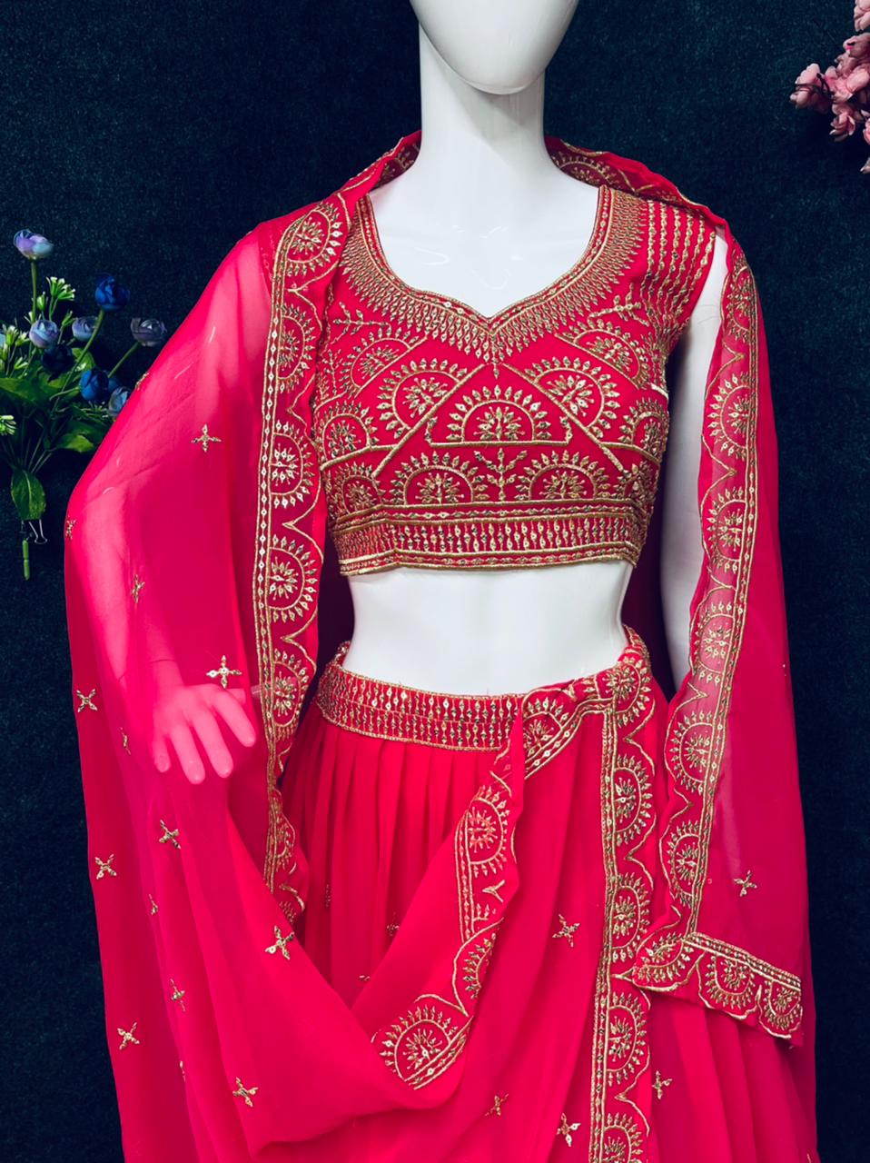 Trending Pink Color Lehenga Choli For Wedding - Joshindia