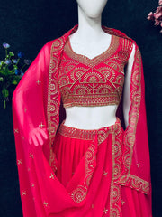 Trending Pink Color Lehenga Choli For Wedding - Joshindia