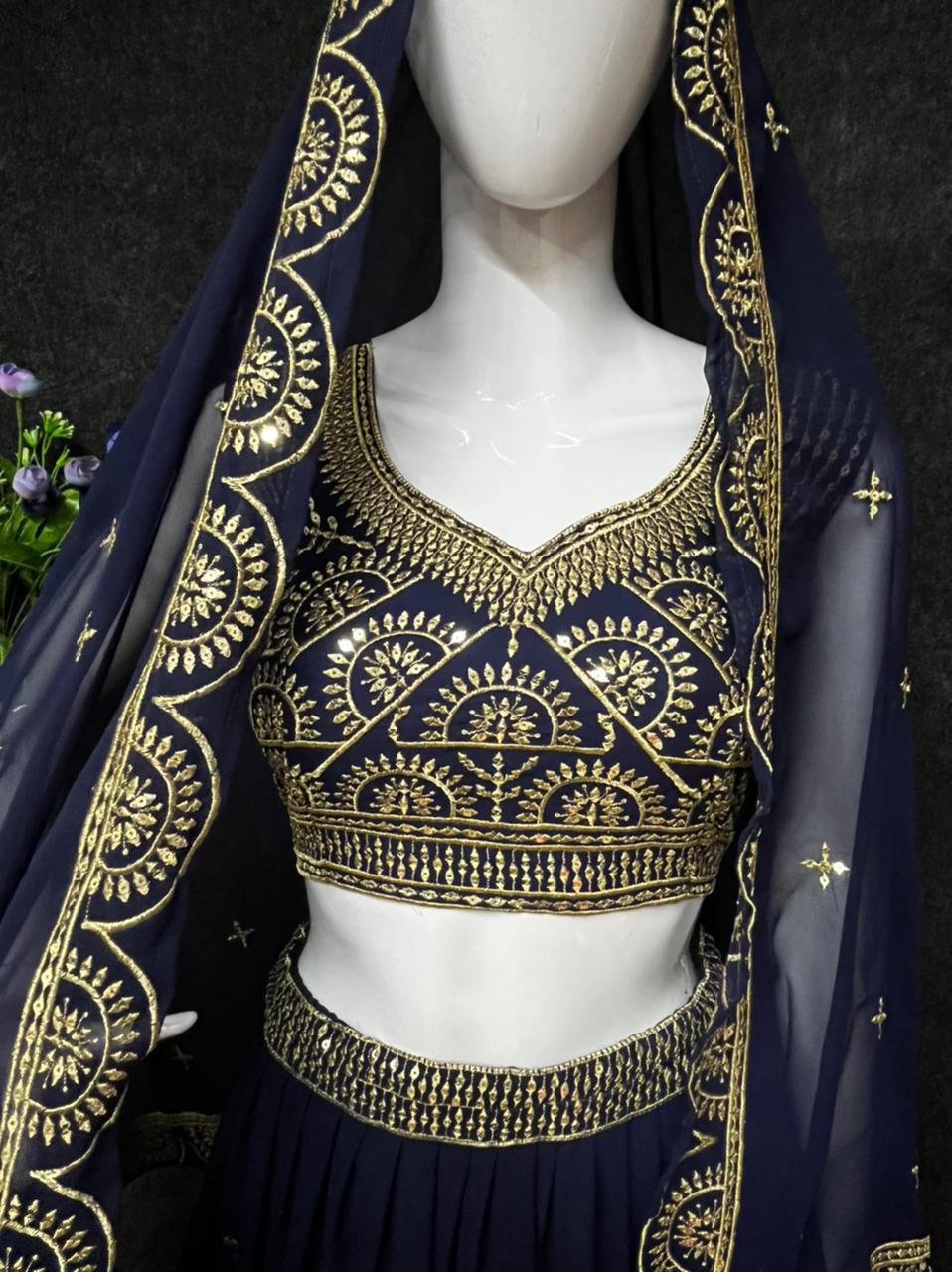 Trending Blue Color Lehenga Choli For Wedding - Joshindia