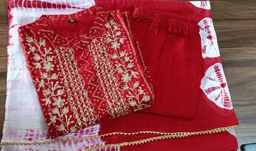 Trending Red Color Kurta Set For Wedding - Joshindia
