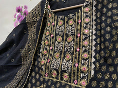 Premium Rayon Fabric Heavy Embroidery With Foil Mirror Work - Joshindia