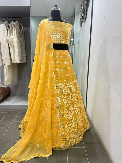 Beautiful Yellow Lehenga choli For Wedding Buy Now