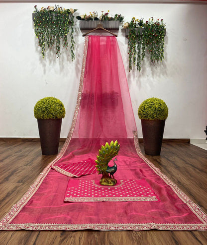Beautiful Pink Saree For Wedding Buy Now