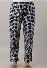 cotton Beautiful Indigo print Work kurti with Full Printed Pant & Duppatta - Joshindia