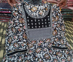 Premium pure Reyon print full flair Anarkali kurti withpant paired up with malmal dupatta - Joshindia