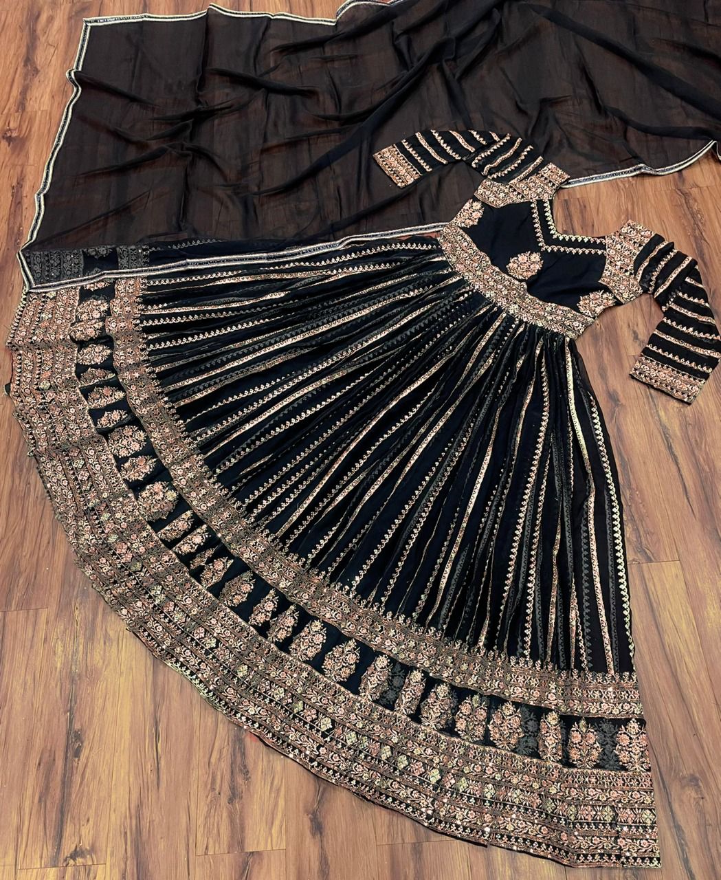 Black Color Beautiful Georgette Designer Gown Buy Now - Joshindia