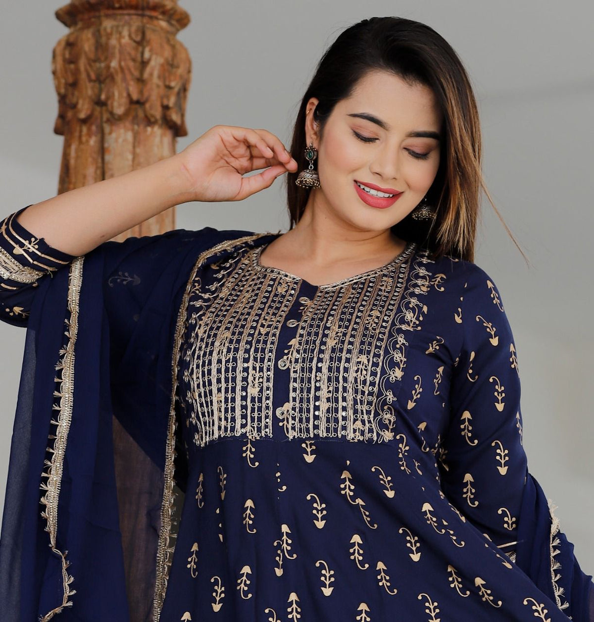 Navy Blue color beautiful sharara set buy now - Joshindia