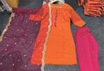 Orange and Pink color designer kurta set at affordable price buy now - Joshindia