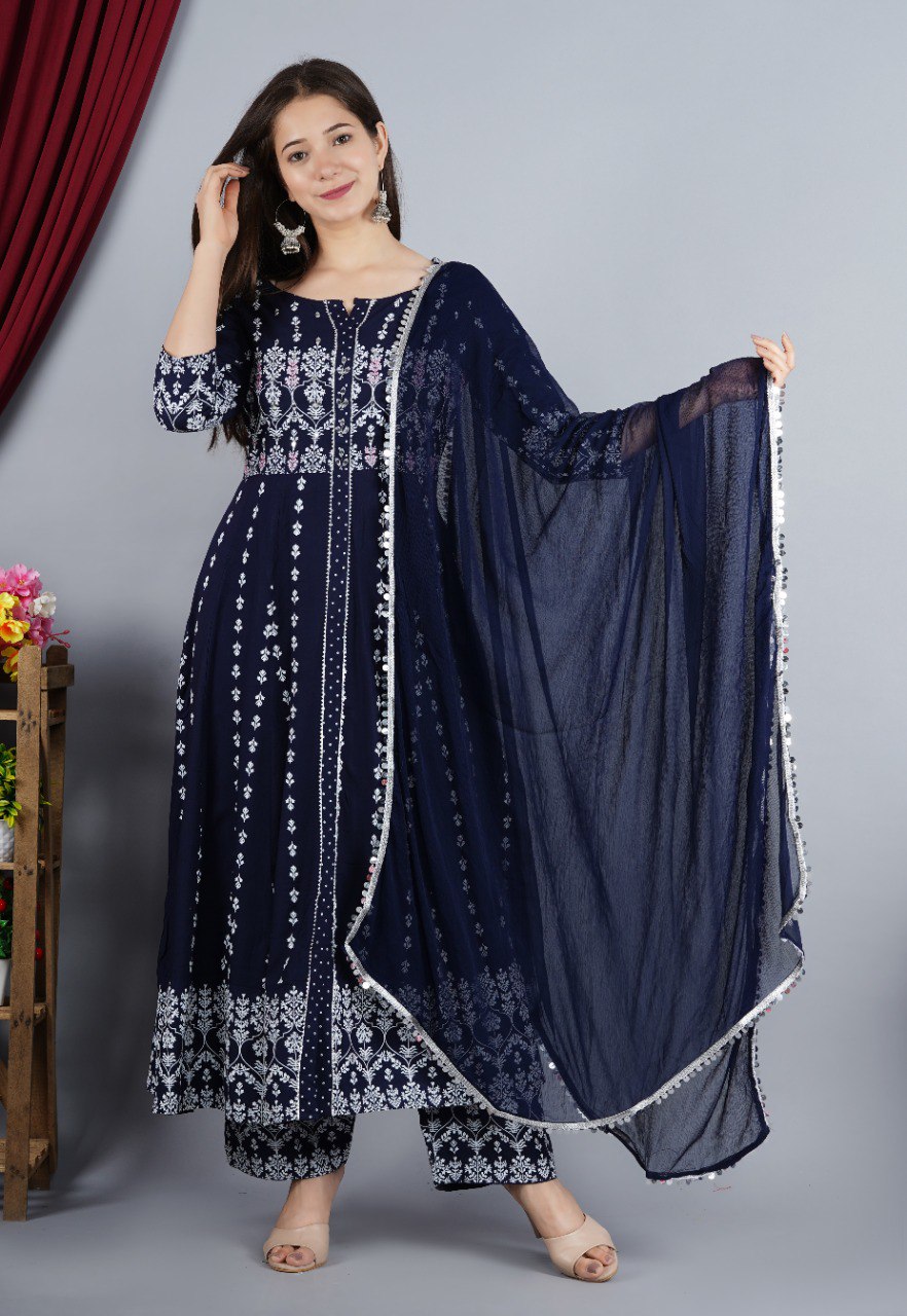 PREMIUM HEAVY RAYONKURTI PANT WITH DUPATTA - Joshindia