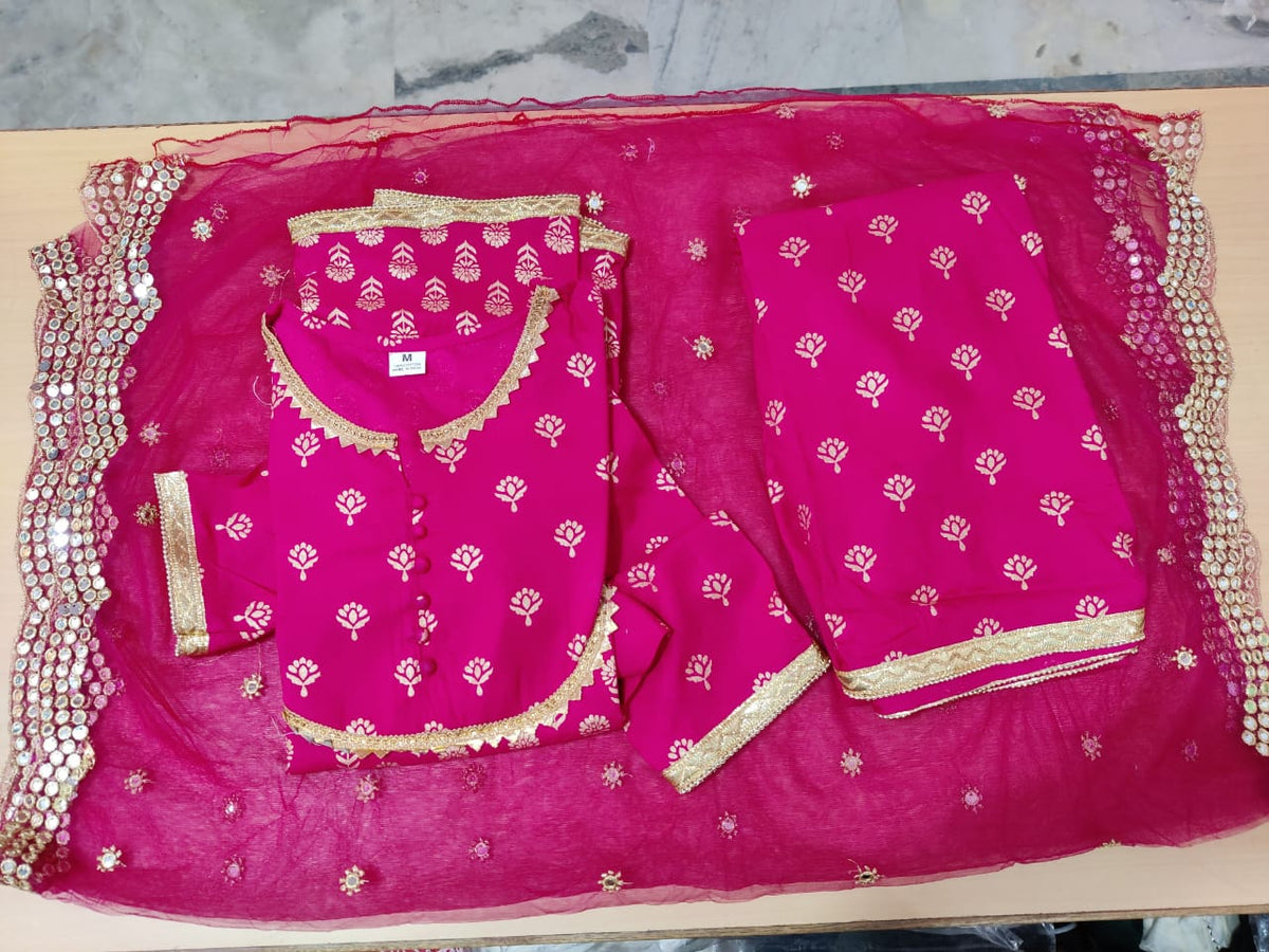 beautiful rani color sharara set buy now - Joshindia