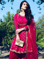 beautiful rani color sharara set buy now - Joshindia