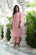 Latest Pink Embroidered Kurti With Pant & Dupatta - Joshindia