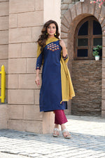 New Latest Cotton Embroidered Kurti With Pant & Dupatta - Joshindia