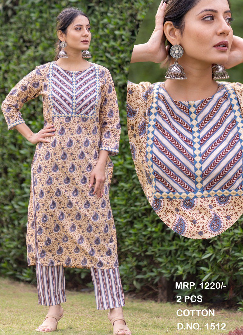 Cotton Printed Kurti With Pant - Joshindia