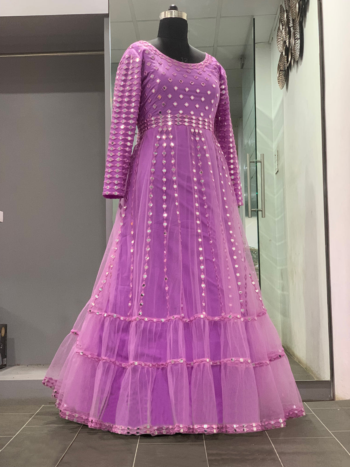 Beautiful pink color partywear gown buy now - Joshindia