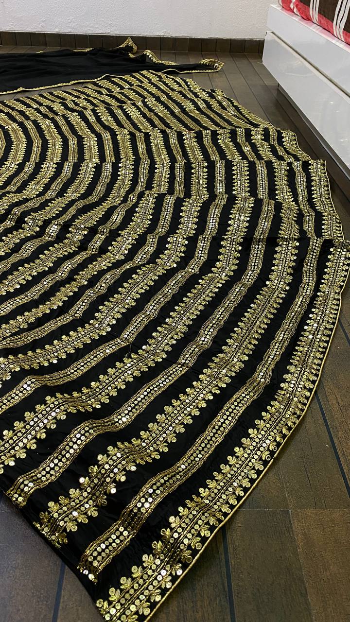 Trendy black color sequence lehanga choli buy now - Joshindia