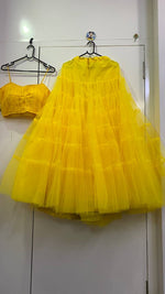 Yellow color designer ruffle lehenga choli - Joshindia