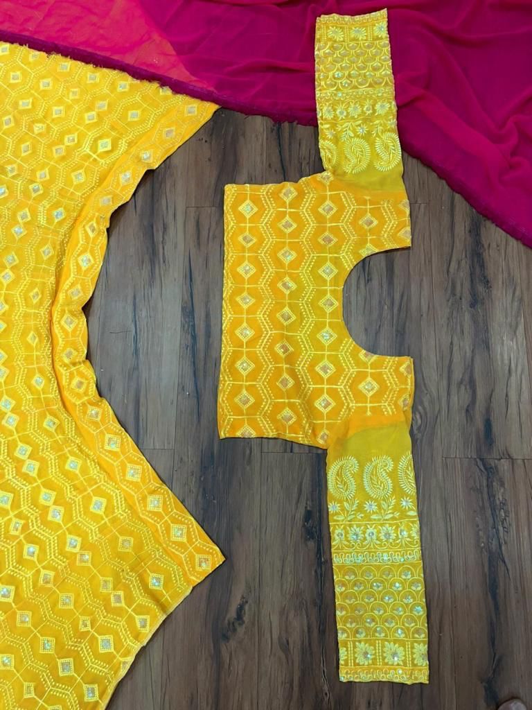 Trending Yellow color Designer Lehenga choli for Haldi wedding Function - Joshindia