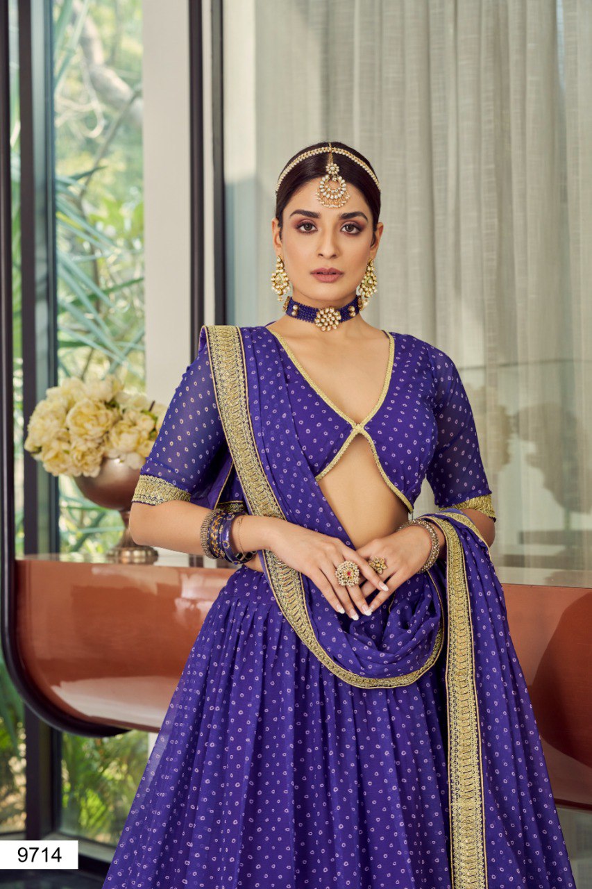 violet color georeget desinger lehenga choli - Joshindia