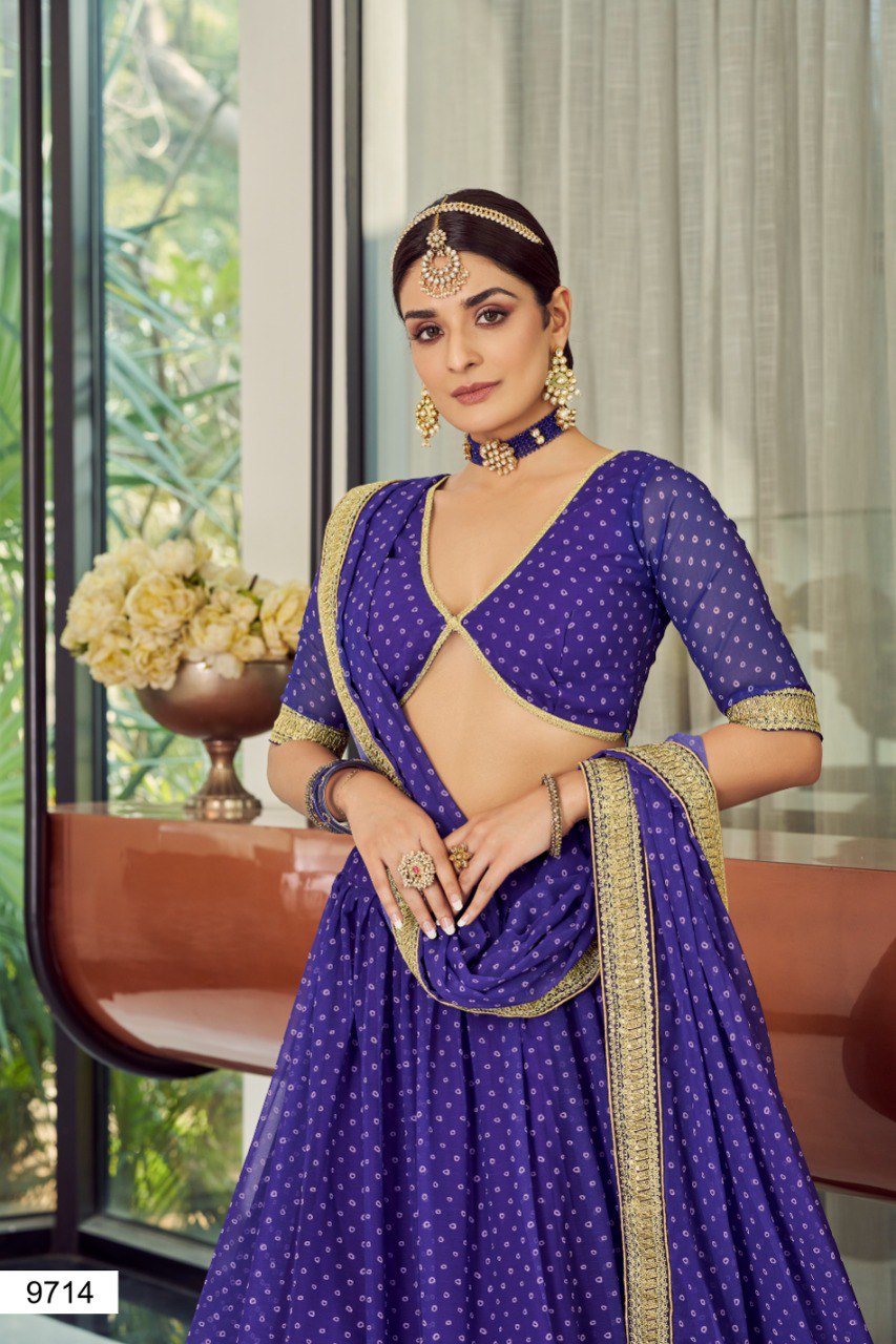 violet color georeget desinger lehenga choli - Joshindia