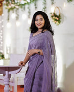 orchid color Designer Saree - Joshindia