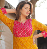 Trendy Style Kurti PalazzoWith Bandhani Print - Joshindia