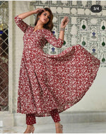 PREMIUM COTTON KURTIWITH GOLD PRINT PANT WITH DUPATTA - Joshindia