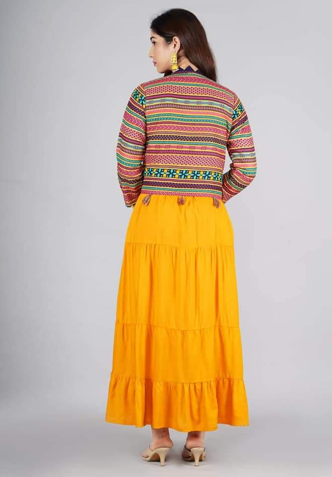 PREMIUM Heavy Rayon Long gown with jacket - Joshindia