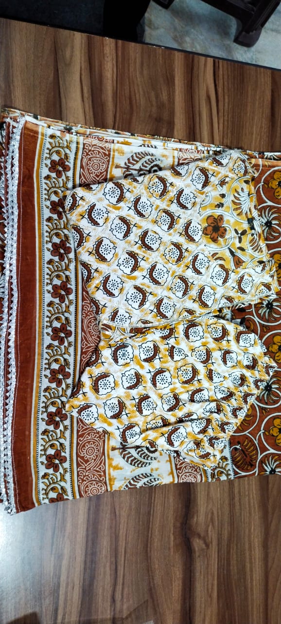 Febric cotton Anarkali kurti with pant