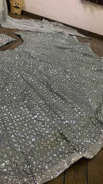 grey color designer sequence work lehenga choli - Joshindia