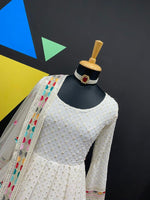 Pure Traditional look designer gown at affordable rate in White color - Joshindia