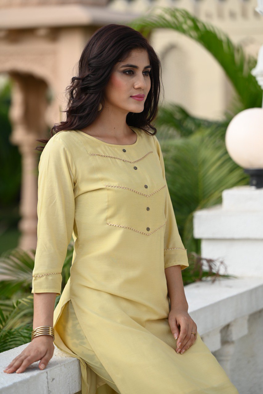 Elegant Muslin Embroidered Kurti With Pant & Dupatta - Joshindia