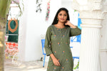 Ethnic Round Neck Embroidered Cotton Kurta - Joshindia