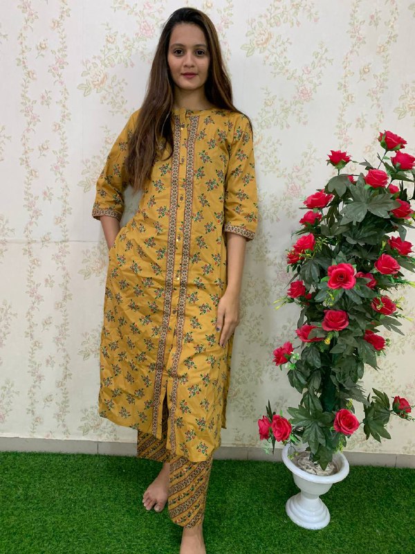 Trending yellow color Kurta set at affordable price - Joshindia