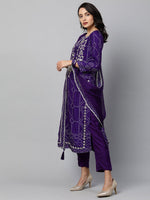 Zardosi Work And Bandhani Print Kurta With Pant - Joshindia