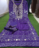 Zardosi Work And Bandhani Print Kurta With Pant - Joshindia