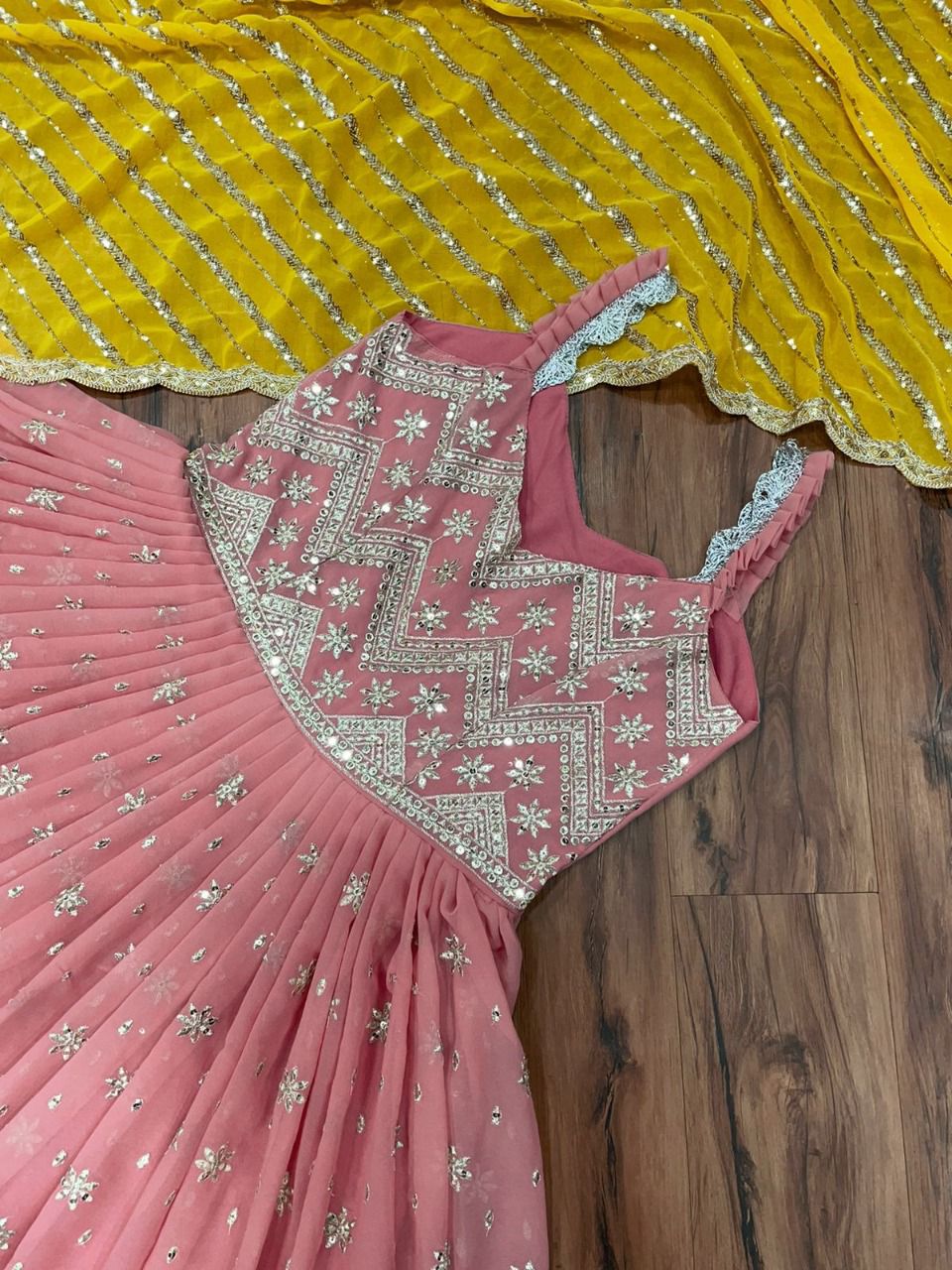 Buy Peach Color Latest Designer Gown Online - Joshindia