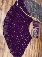 violet Color georgette designer lehnga choli - Joshindia