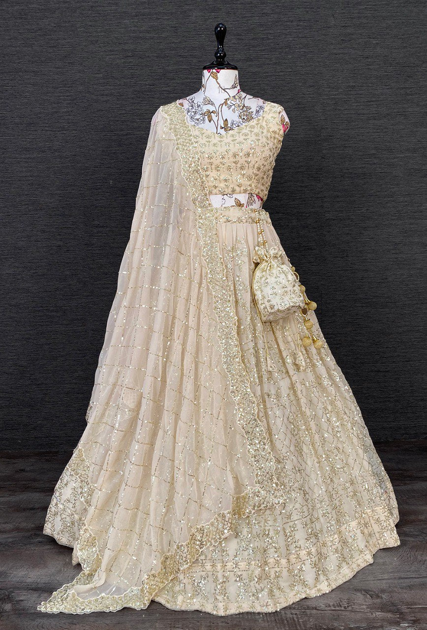 White Color Heavy Designer Lehenga Choli Buy Online - Joshindia