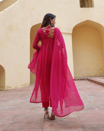 Pink Georgette Designer Kurta Set - Joshindia