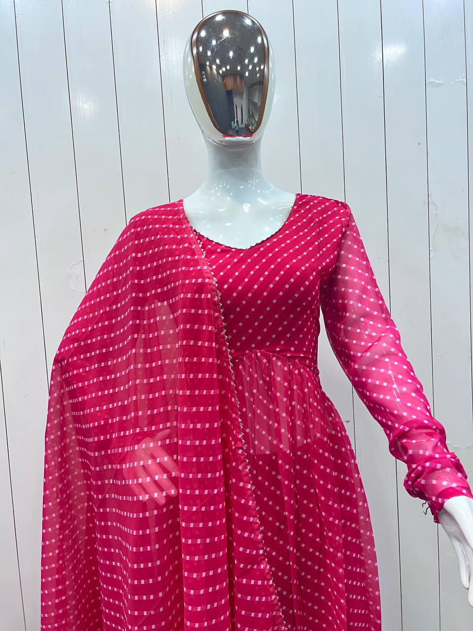 Pink Georgette Designer Kurta Set - Joshindia