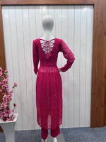 Pink Georgette Designer Kurta Set - Joshindia