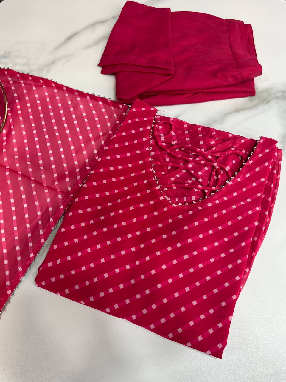 Pink Georgette Designer Kurta Set - Joshindia