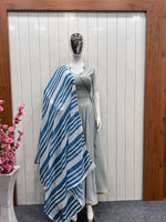 Beautiful Heavy Cottan Anarkali KURTI WITH PANT MAL MAL DUPATTA - Joshindia