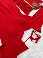 Trendy Red color lucknowi style kurta set for stylish look - Joshindia