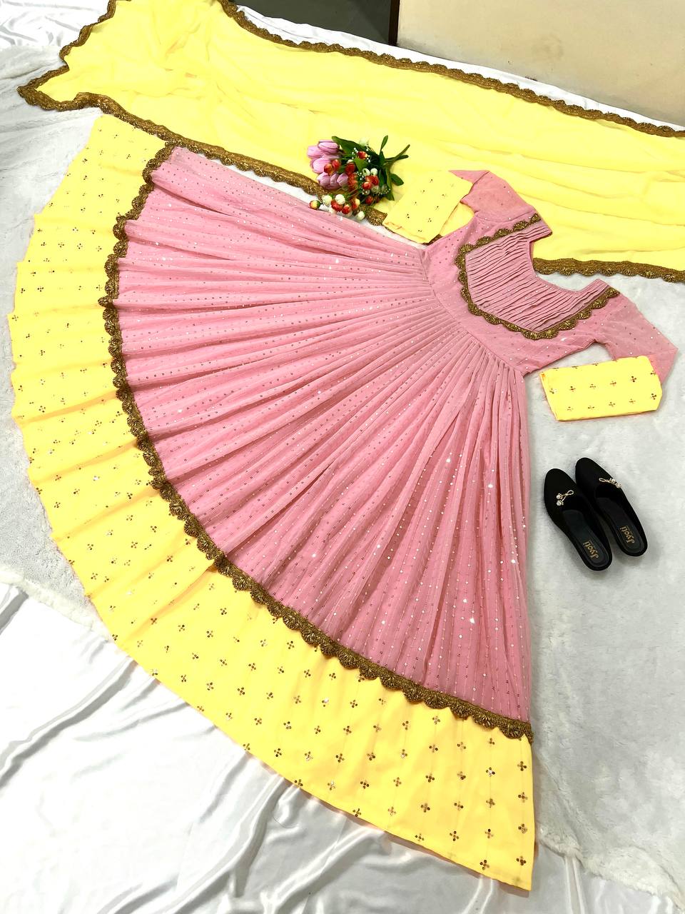 Beautiful Pink color gown for girls - Joshindia