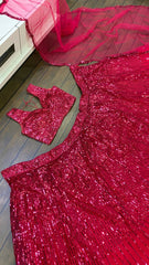 pink color designer lehenga choli - Joshindia