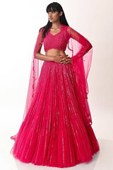 pink color designer lehenga choli - Joshindia