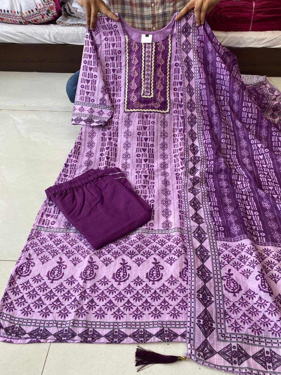 Amazing Purple Color Kurta Set At Josh India - Joshindia