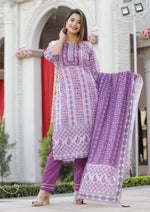 Amazing Purple Color Kurta Set At Josh India - Joshindia